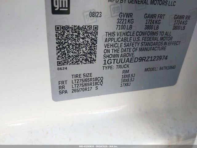 1GTUUAED9RZ123974 GMC l84