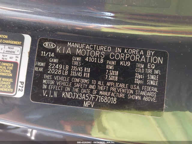 KIA dohc gdi nu 2015 KNDJX3A57F7168018 Image 9