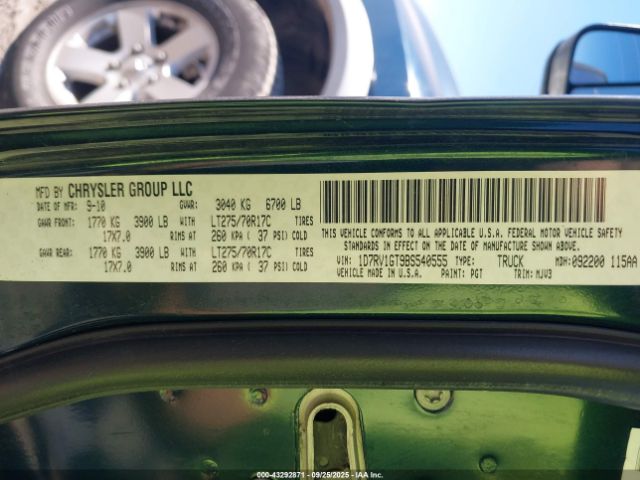 2011 RAM RAM 1500 1D7RV1GT9BS540555 Photo 8