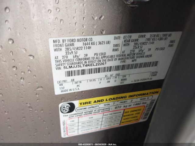 2019 LINCOLN NAVIGATOR L 5LMJJ3LT4KEL22261 Photo 8