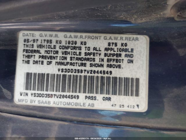 1997 SAAB 900 YS3DD35B7V2044549 Photo 8