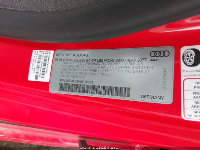 2017 AUDI A7 WAUW3AFCXHN016081 Photo 8