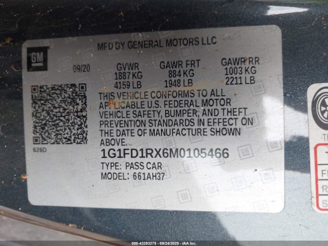 2021 CHEVROLET CAMARO 1G1FD1RX6M0105466 Photo 8