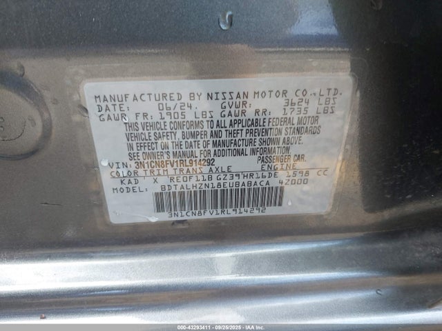 3N1CN8FV1RL914292 Nissan 2024
