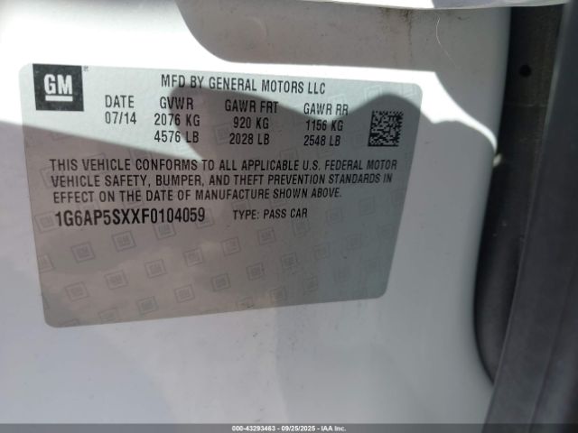 2015 CADILLAC CTS 1G6AP5SXXF0104059 Photo 8