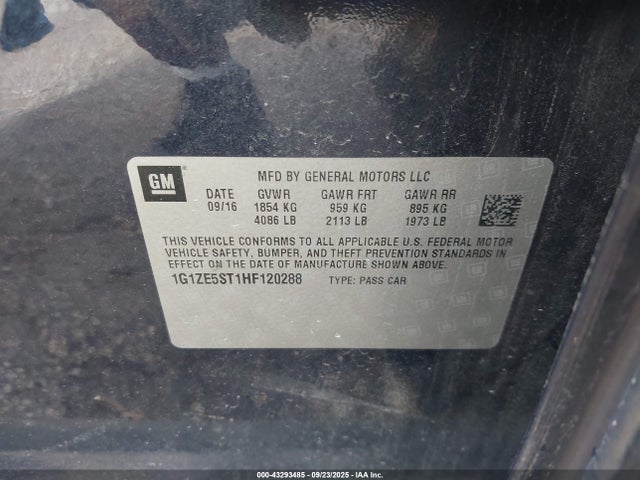 1G1ZE5ST1HF120288 Chevrolet lfv - di: direct injection, vvt: variable valve timing, gen 1