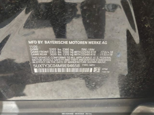 2021 BMW X3 5UXTY3C04M9E94658 Photo 8