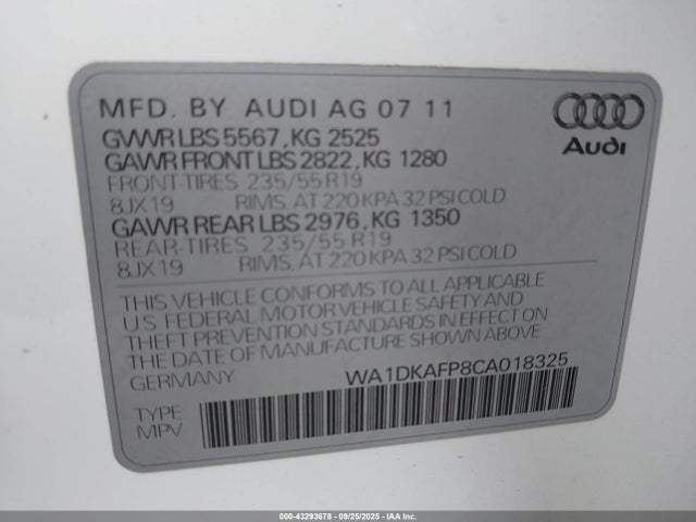 2012 AUDI Q5 WA1DKAFP8CA018325 Photo 8