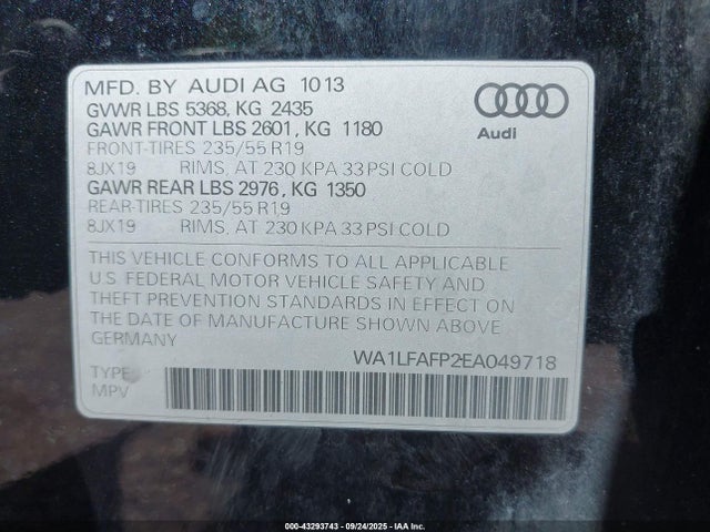 2014 AUDI Q5 WA1LFAFP2EA049718 Photo 8