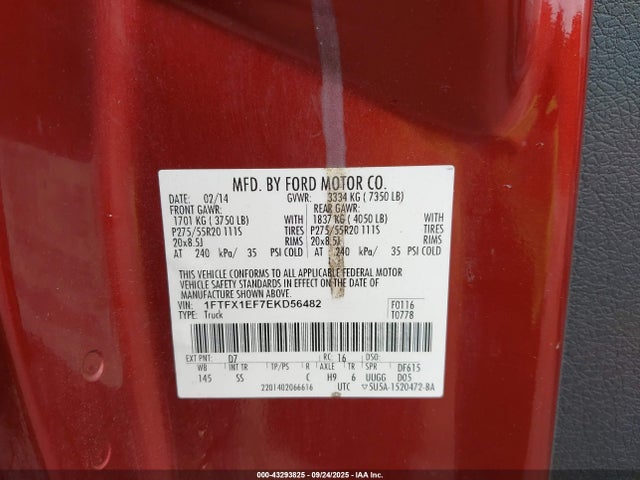 Ford 2014 2014 1FTFX1EF7EKD56482 Image 9
