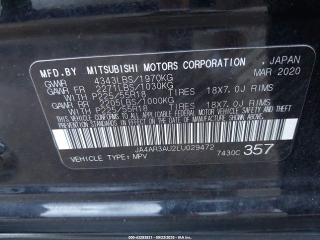 2020 MITSUBISHI OUTLANDER SPORT JA4AR3AU2LU029472 Photo 8