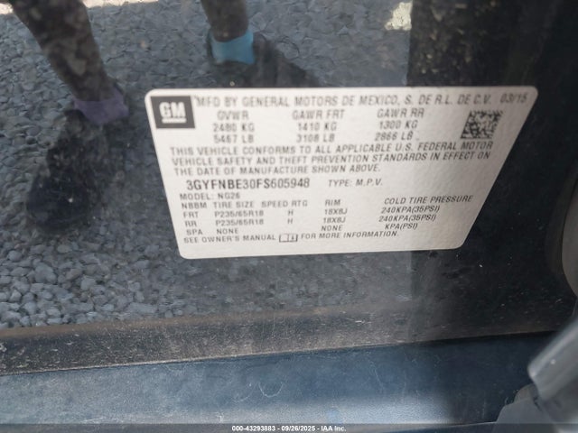 2015 CADILLAC SRX 3GYFNBE30FS605948 Photo 8