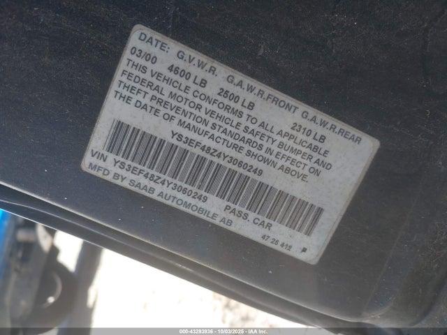 2000 SAAB 9-5 YS3EF48Z4Y3060249 Photo 8