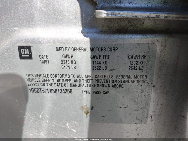 2008 CADILLAC CTS 1G6DT57V080134268 Photo 8