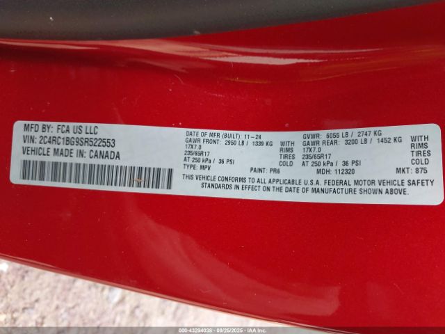 2025 CHRYSLER PACIFICA 2C4RC1BG9SR522553 Photo 8