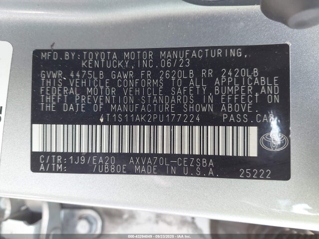 4T1S11AK2PU177224 Toyota a25a-fks