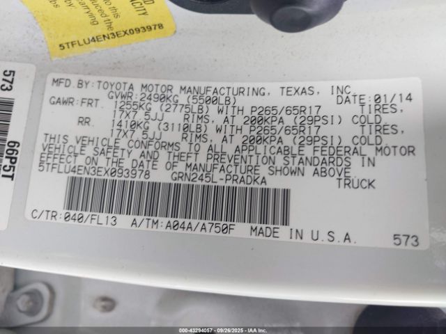 2014 TOYOTA TACOMA 5TFLU4EN3EX093978 Photo 8