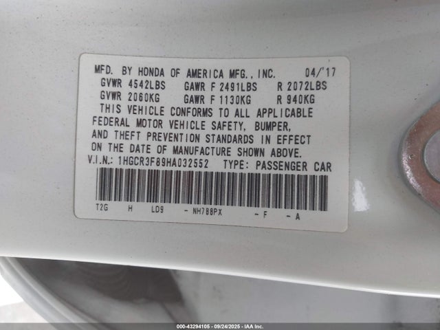 1HGCR3F89HA032552 Honda j35y1