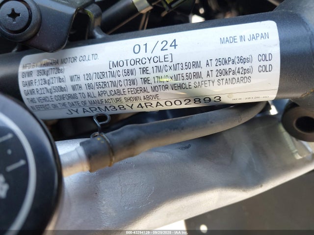 2024 YAMAHA YZFR7 JYARM38Y4RA002893 Photo 9