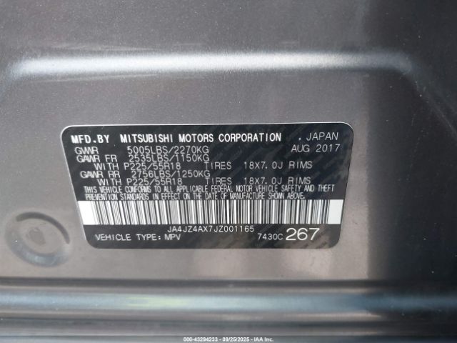 2018 MITSUBISHI OUTLANDER JA4JZ4AX7JZ001165 Photo 8