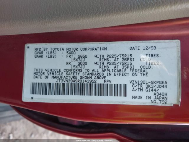 1994 TOYOTA 4RUNNER JT3VN39W9R0143952 Photo 8