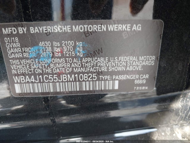 WBA4J1C55JBM10825 BMW 430I