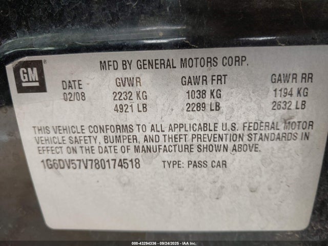 2008 CADILLAC CTS 1G6DV57V780174518 Photo 8