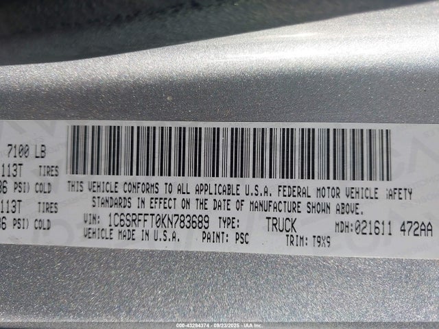 RAM 1500 2019 1C6SRFFT0KN783689 Image 9
