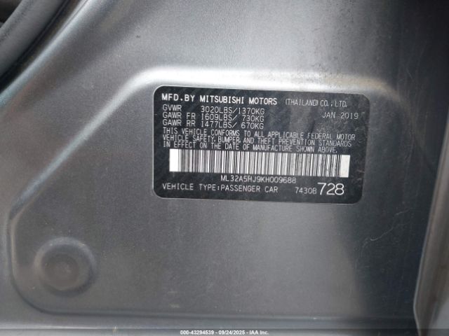 2019 MITSUBISHI MIRAGE ML32A5HJ9KH009688 Photo 8