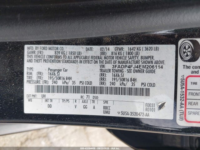 Ford 2014 2014 3FADP4FJ4EM206114 Image 9