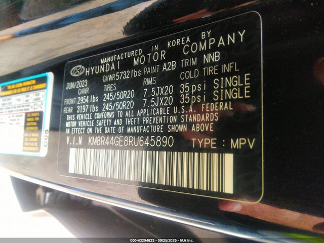 KM8R44GE8RU645890 Hyundai gdi lambda ii