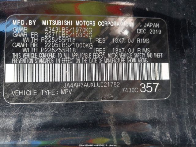 2020 MITSUBISHI OUTLANDER SPORT JA4AR3AUXLU021782 Photo 8