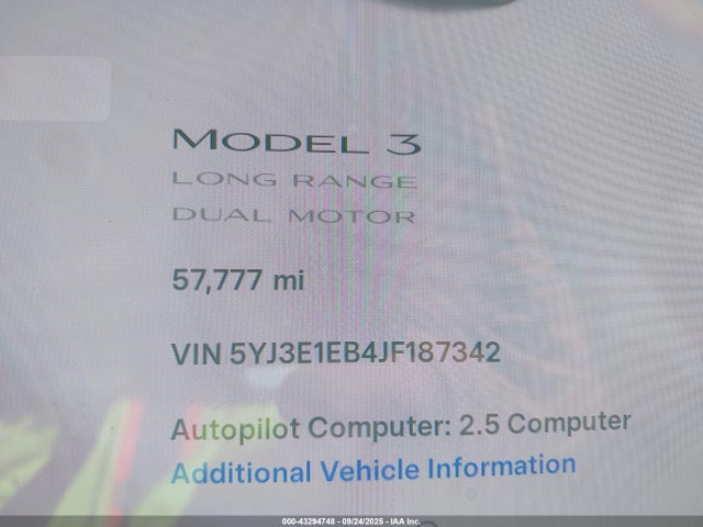 Aukcja sprzedaży 2018 Tesla Model 3 Long Range/performance, vin: 5YJ3E1EB4JF187342, numer aukcji: 43294748