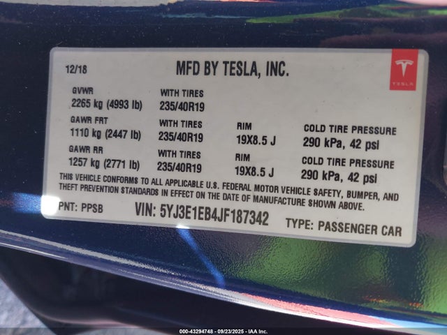 2018 TESLA MODEL 3 5YJ3E1EB4JF187342 Photo 8