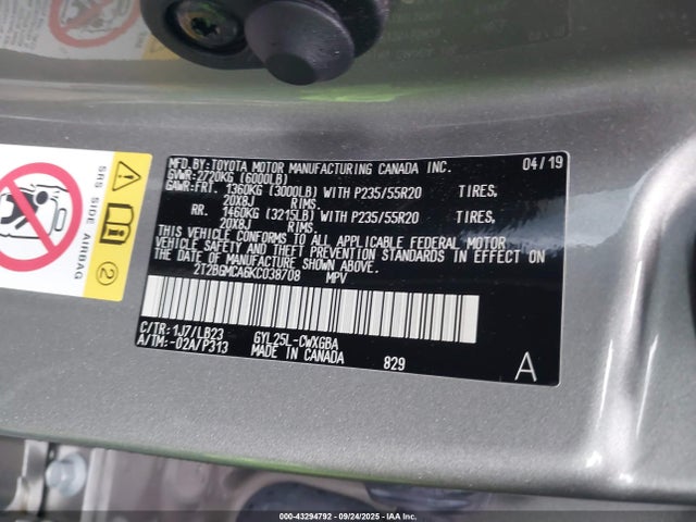 2T2BGMCA6KC038708 Lexus 2gr-fks