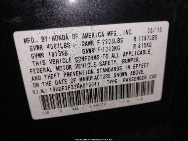 2016 ACURA ILX 19UDE2F33GA013041 Photo 8