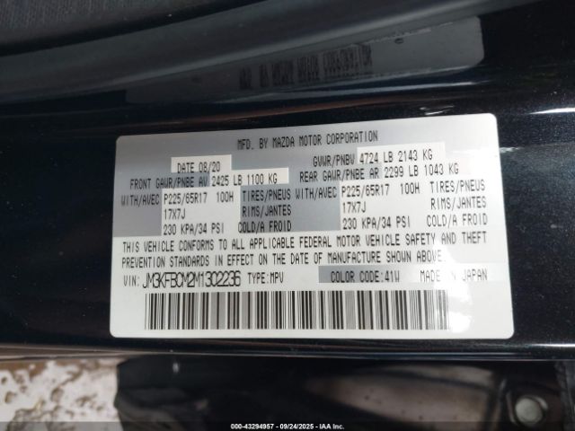 2021 MAZDA CX-5 JM3KFBCM2M1302236 Photo 8