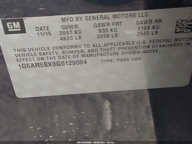 2016 CADILLAC CTS 1G6AR5SX8G0129084 Photo 8