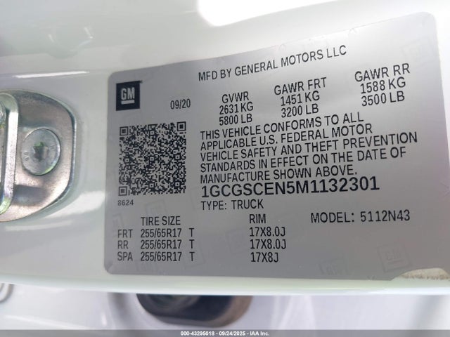 1GCGSCEN5M1132301 Chevrolet lgz - di, vvt, alum, var2, gen 2