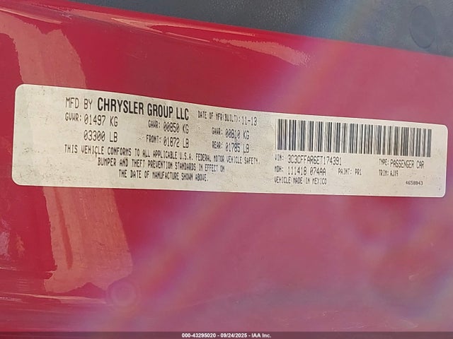 Fiat 2014 2014 3C3CFFAR6ET174391 Image 9