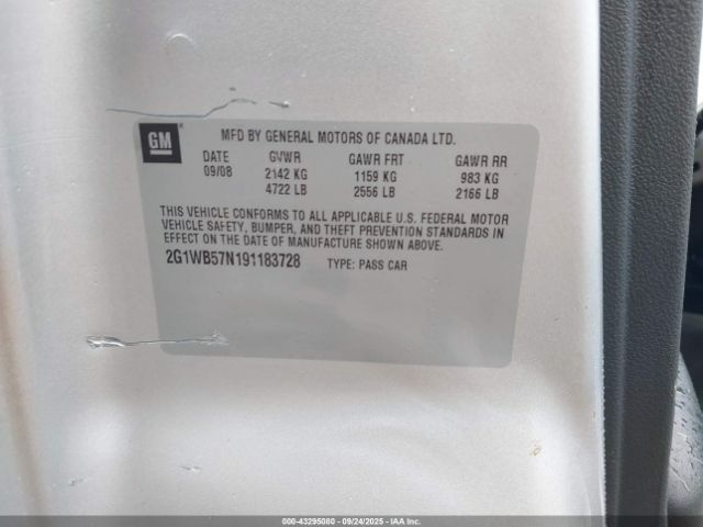 2009 CHEVROLET IMPALA 2G1WB57N191183728 Photo 8