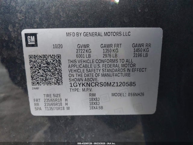 2021 CADILLAC XT5 1GYKNCRS0MZ120585 Photo 8