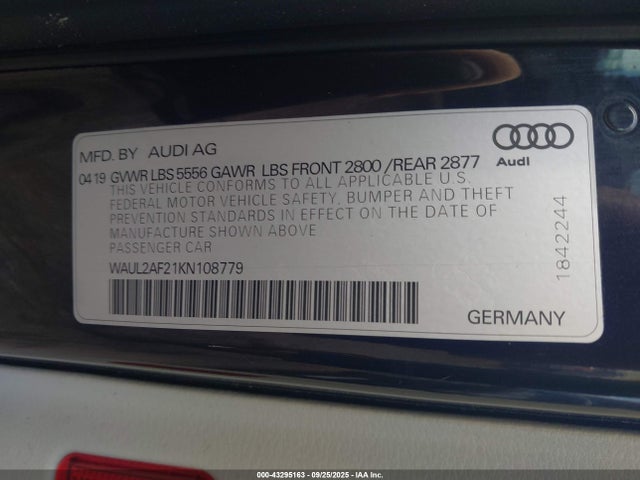 2019 AUDI A6 WAUL2AF21KN108779 Photo 8
