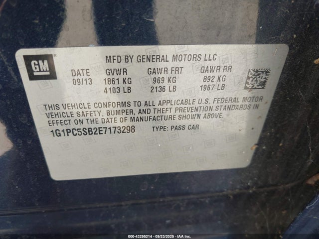 Chevrolet LUV 2014 1G1PC5SB2E7173298 Image 9