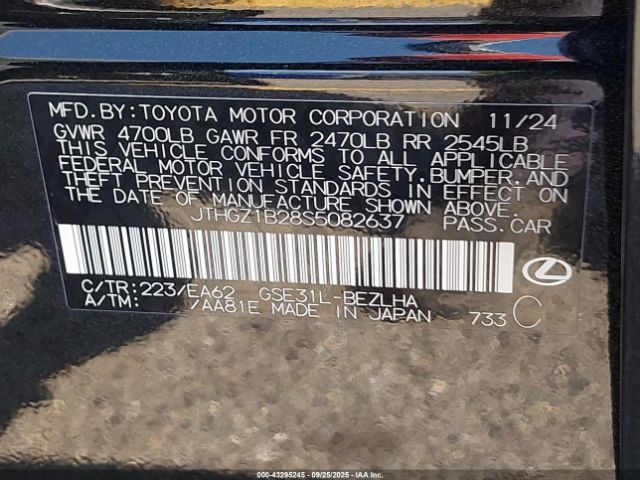 2025 LEXUS IS 350 JTHGZ1B28S5082637 Photo 8