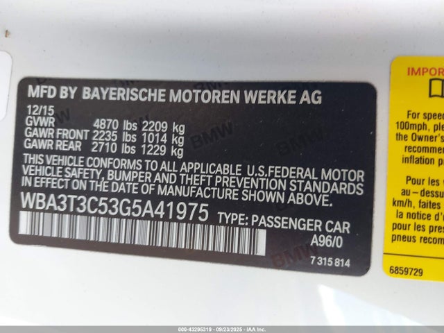 BMW 435i 2016 WBA3T3C53G5A41975 Image 9