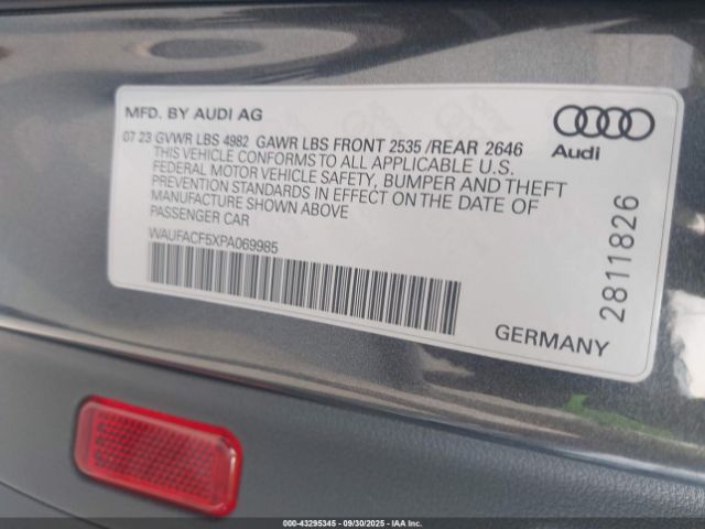2023 AUDI A5 SPORTBACK WAUFACF5XPA069985 Photo 8