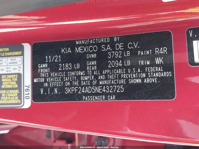 KIA mpi nu 2022 3KPF24AD5NE432725 Image 9