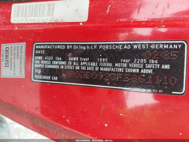 1985 PORSCHE 928 WP0JB0923FS861110 Photo 8