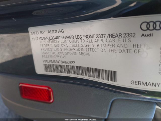 2018 AUDI A4 WAUKMAF47JA090382 Photo 8